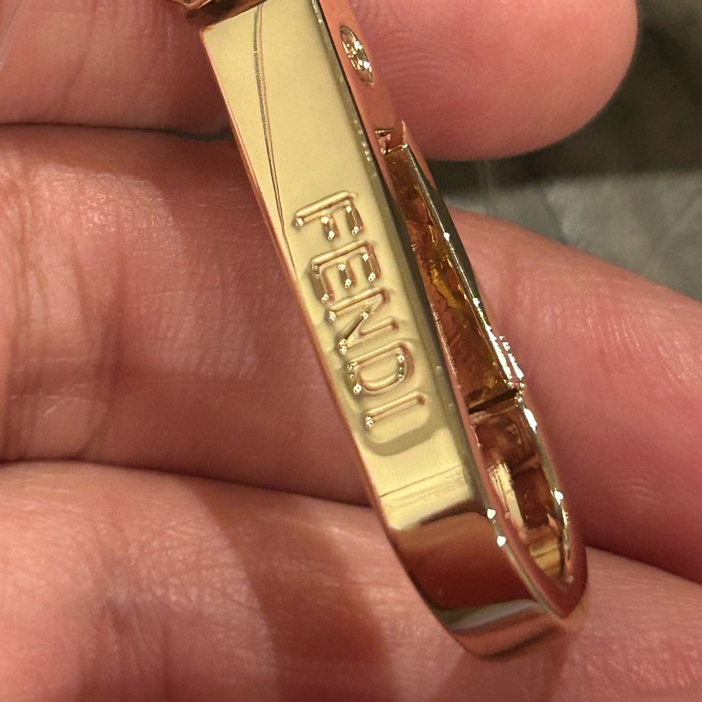 FENDI Logo Padded Nylon Sunglasses Pouch Keychain in Black - Picture 5 of 6